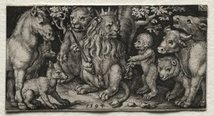 El Rey de las Bestias, 1594 de Nicolaes de Bruyn