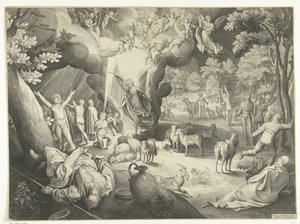 Anunciación a los pastores de Nicolaes de Bruyn