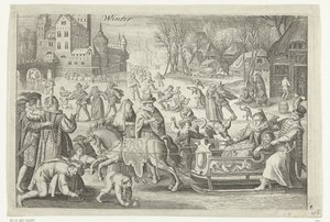 Invierno (título sobre objeto) Cuatro estaciones (título de la serie) de Nicolaes de Bruyn