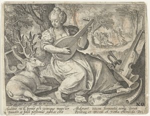 sentido del oído Cinco sentidos (título de la serie) de Nicolaes de Bruyn