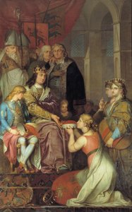 Cristián I proclamando Holstein como ducado en 1474. Pintado para el Castillo de Christiansborg de Nicolai Abildgaard