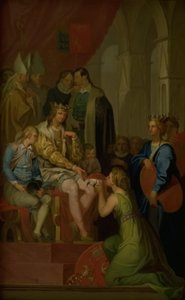 Cristián I elevando la provincia de Holstein al estado de ducado en 1460