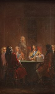 Christian V presenta la ley danesa 1683 de Nicolai Abildgaard
