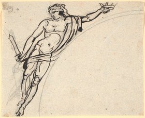 Figura de hombre flotante con una corona en la mano derecha de Nicolai Abildgaard
