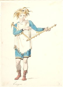 Un joven con un instrumento de cuerdas en la mano de Nicolai Abildgaard