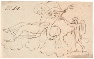 Eros y una mujer flotante de Nicolai Abildgaard