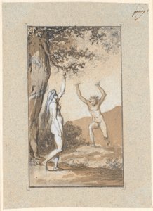 Eva recogiendo del Árbol del Conocimiento de Nicolai Abildgaard