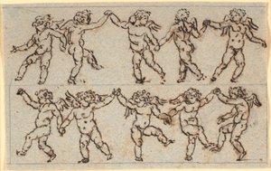 Friso con dos filas de amorcillos danzantes de Nicolai Abildgaard