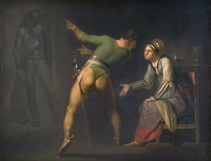 Hamlet y su madre. Episodio de Hamlet de Shakespeare de Nicolai Abildgaard
