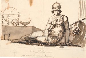 Atenea reclinada. Alegoría de las ciencias de Nicolai Abildgaard