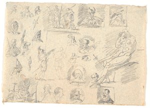 Bocetos sueltos de retratos de Nicolai Abildgaard
