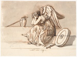 Némesis cubre sus ojos en duelo. Alegoría sobre el destierro de P.A. Heiberg de Nicolai Abildgaard