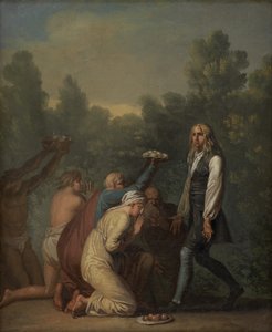 Niels Klim recibe el homenaje de los Quamitas de Nicolai Abildgaard