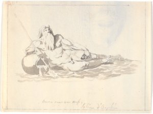 El océano, un dios del mar reclinado