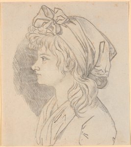 Retrato de perfil de la segunda esposa del pintor Juliane Marie Abildgaard, nacida Ottesen. Trabajo preliminar para retrato en el Museo de Frederiksborg de Nicolai Abildgaard