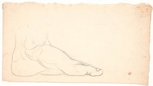 Boceto de pie visto de lado. Talón a la izquierda de Nicolai Abildgaard