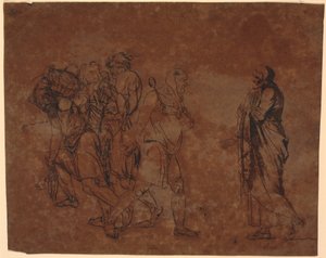 Estudio de Simo, Sosie y los esclavos, en la imagen con estas figuras. [Simo confía en Sosia]