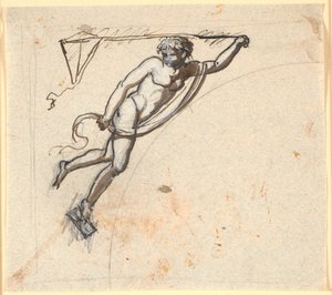 Figura flotante con un dragón en la mano de Nicolai Abildgaard