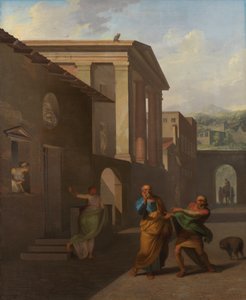La partera despidiéndose de la chica de Andros. De Andria de Terencio de Nicolai Abildgaard