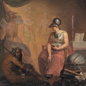 El renacimiento del aprendizaje, la invención de la imprenta y la pólvora y el descubrimiento de América de Nicolai Abildgaard