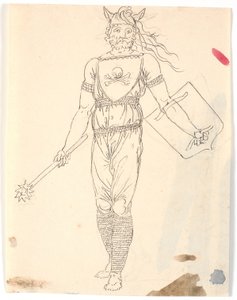 Boceto para un traje de guerrero de Nicolai Abildgaard