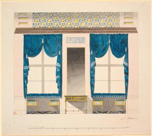 La pared de la ventana en "el gabinete azul"