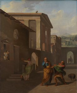 La partera despidiéndose de la chica de Andros de Nicolai Abraham Abildgaard