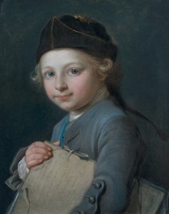 Retrato de un joven con una cartera