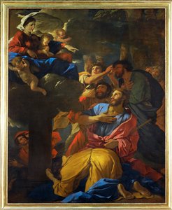 Apparition de la Vierge a Saint Jaques le Majeur - la Virgen se aparece a Santiago el Mayor;1629-1630 ... de Nicolas (attr.to) Poussin