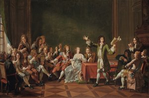 Molière leyendo Tartufo en casa de Ninon de Lenclos de Nicolas Andre Monsiau