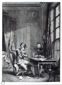 St. Preux recibiendo el retrato de Julie, ilustración de 