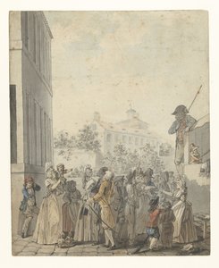 Espectáculo de marionetas en una plaza de Nicolas Antoine Taunay