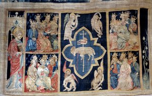 Cortina de la Revelación (1373-1383), n. 7: los ancianos dan gloria a un cordero, símbolo de Cristo. Tapiz de Nicolas Bataille (1330-1405) de Nicolas Bataille