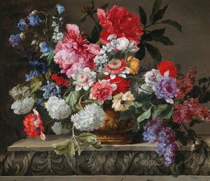 Naturaleza muerta de rosas, tulipanes, anémonas y lilas, segunda mitad del siglo XVII de Nicolas Baudesson