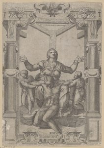 María al pie de la cruz de Nicolas Beatrizet