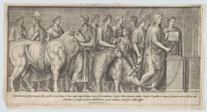 Sacrificio pagano, después de un relieve antiguo, 1553