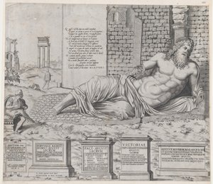 Speculum Romanae Magnificentiae: Marforius, 1550 de Nicolas Beatrizet.