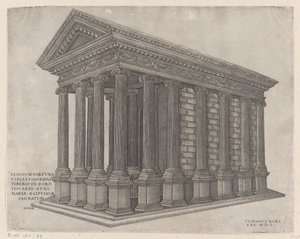 Templo de Fortuna, Roma, 1550 de Nicolas Beatrizet