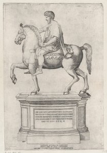 La Estatua Ecuestre de Marco Aurelio en el Capitolio, 1548 de Nicolas Beatrizet