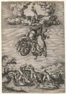 La caída de Faetón, c. 1545 de Nicolas Beatrizet