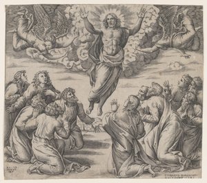 La Transfiguración, después de Rafael, 1541 de Nicolas Beatrizet