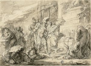 Eneas en la tumba de Anquises (recto); Eneas en la tumba de Anquises (verso)