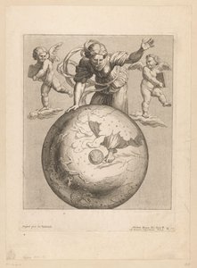 Representación astronómica del amanecer con dos amorcillos