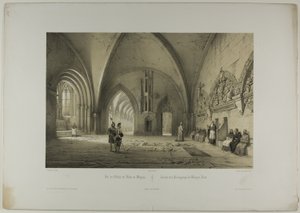 Vista del claustro de la catedral de Maguncia, lámina dos de Allemande de Nicolas Chapuy