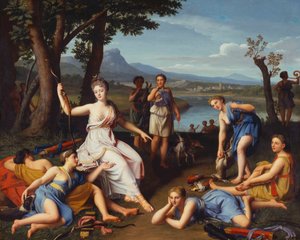 Retrato de una dama como Diana regresando de la caza, 1698 de Nicolas Colombel