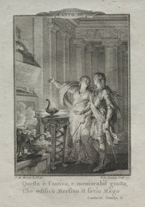 En la gruta de Merlín, el mago, 1771 de Nicolas Delaunay