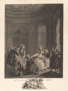 ¿Qué dice el Abad? de Nicolas Delaunay after Nicolas Lavreince