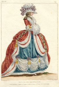 María Antonieta: La Reina de la Moda: Gallerie des Modes et Costumes Français
Gallerie des Modes et Costumes Francais, 1787, ooo.359, Habit de Cour en hyver (título en el objeto) de Nicolas Dupin