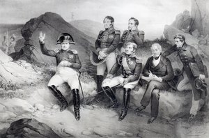 Emperador Napoleón I (1769-1821) dictando sus memorias a Emmanuel Las Cases (1766-1842) en Santa Elena, 1860 de Nicolas Eustache Maurin