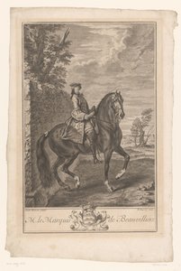 Retrato ecuestre de Paul de Beauvilliers M. le Marquis de Beauvilliers (título sobre objeto) de Nicolas Gabriel Dupuis